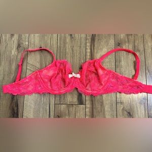Victoria’s Secret- Body by Victoria Unlined Lace Demi Bra, Hot Pink, 34DD
